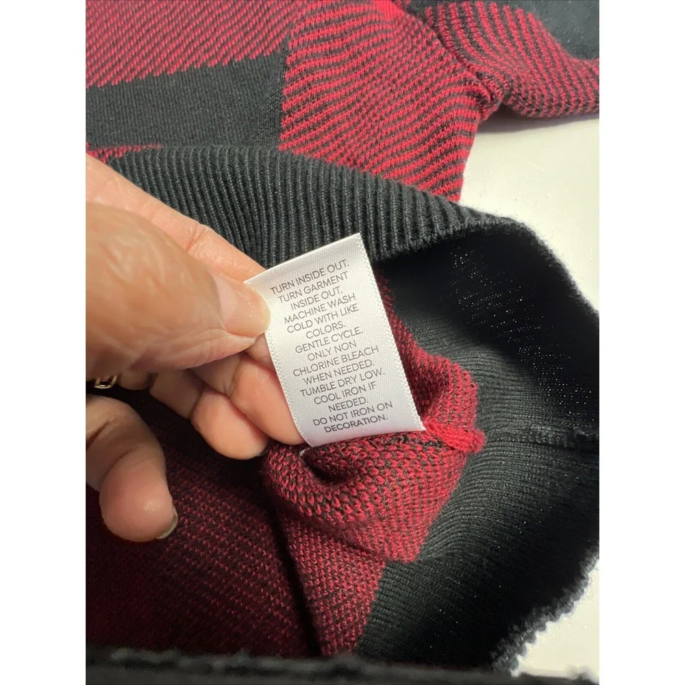 Westport Hoodie Sweater‎ Women's  Knit Long Sleeve Crew Neck Checkered